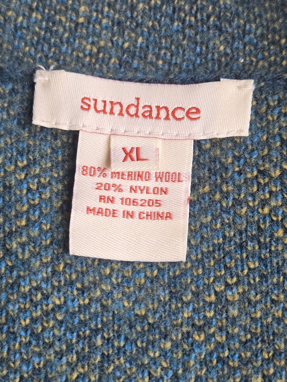 Sundance Merino Wool Floral Jacquard Long Cardigan Coat Blue Boho Cottagecore XL - Picture 7 of 9